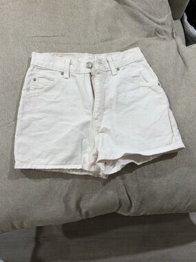 Levi's White Denim High-Rise Shorts